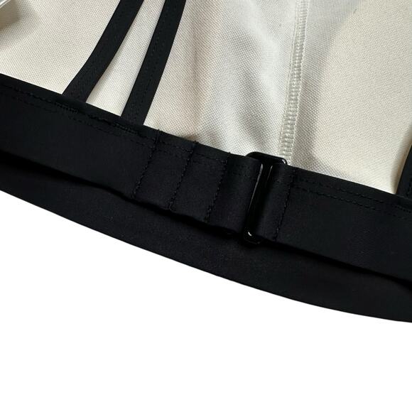 SKYE Exuma Mercedes High Neck Crop Bikini Top Women's Size Small Black Cream - Picture 3 of 6